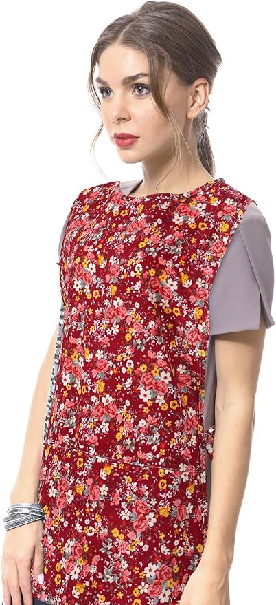 Women Cobbler Apron with 2 Pockets, Vintage Floral Aprons for Women Chef Apron for Baking, Cooking, Gardening