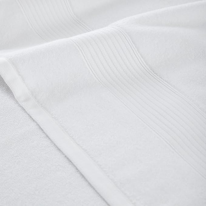 Modern Threads Hotel Collection 6-Pack 100% Ring Spun Cotton, Highly Absorbent Quick Drying Bath Towel Set, White, 30x60