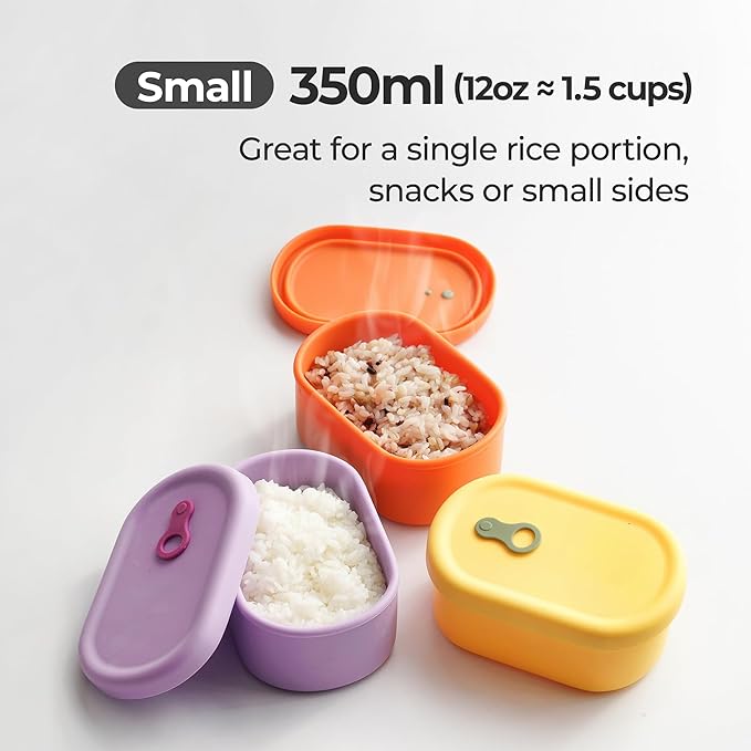 Premium Korean-Made Silicone Airtight Food Container with Steam Vent – BPA Free, Leakproof, Microwave & Freezer Safe Meal Prep. & Leftovers Storage (Green Apple, 12 floz)
