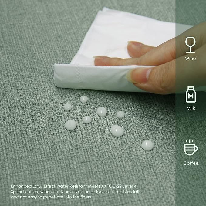 BALCONY & FALCON Rectangle Tablecloth Washable Wrinkle Resistant and Water Proof Table Cloth Decorative Linen Fabric Tablecloths for Easter Dinner Party Kitchen Wedding Outdoor (Celadon Green, 55x70)