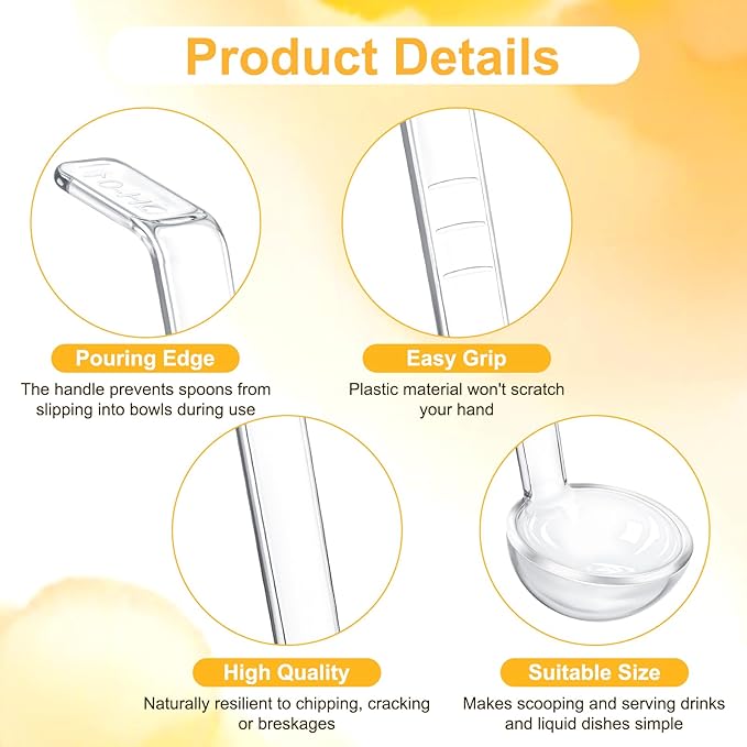 30 Pcs 1 Oz Small Ladle, 7.87 Inch Clear Plastic Long Handle Mini Ladles for Serving Sauce, Soup, Dressing, Punch Bowl, Gravy, Cocktail, Party Catering