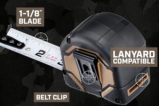 Spec Ops Tools 16-Foot Tape Measure, 1" Double-Sided Blade, Military-Grade Composite Case, 3% Donated to Veterans