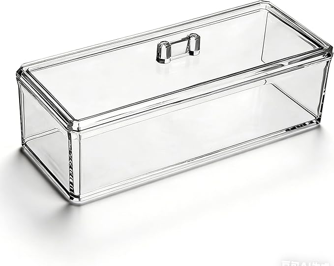 Flatware Tray with Lid,Silverware Tray Kitchen Cutlery Tray and Utensil Storage Container for Flatware and Silverware (Clear)