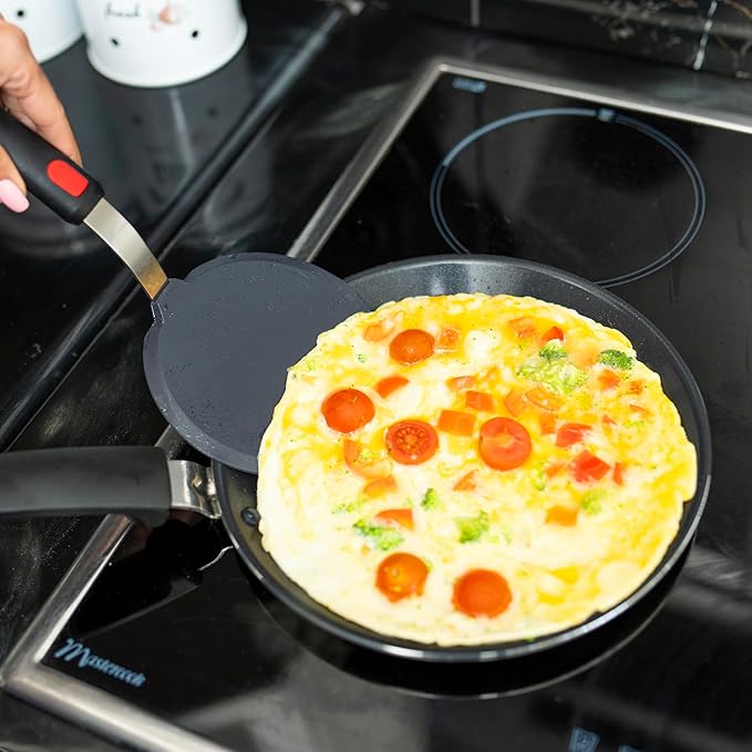 Wide Silicone Pancake Spatula – Large Heat-Resistant Turner for Cooking | Nonstick Safe | Stainless-Steel Reinforced Core & Easy-Grip Handle