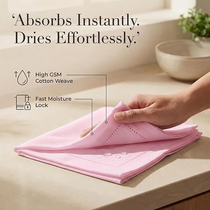 Urban Villa Pink Cloth Napkins Set of 12 | 20x20 100% Cotton | Hemstitch Dinner Napkins for Weddings, Parties & Easter