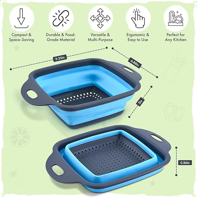 Silicone Collapsible Colander Sink Colander Collapsible Camping Versatile Collapsible Strainer Sink strainer basket over Sink Strainer
