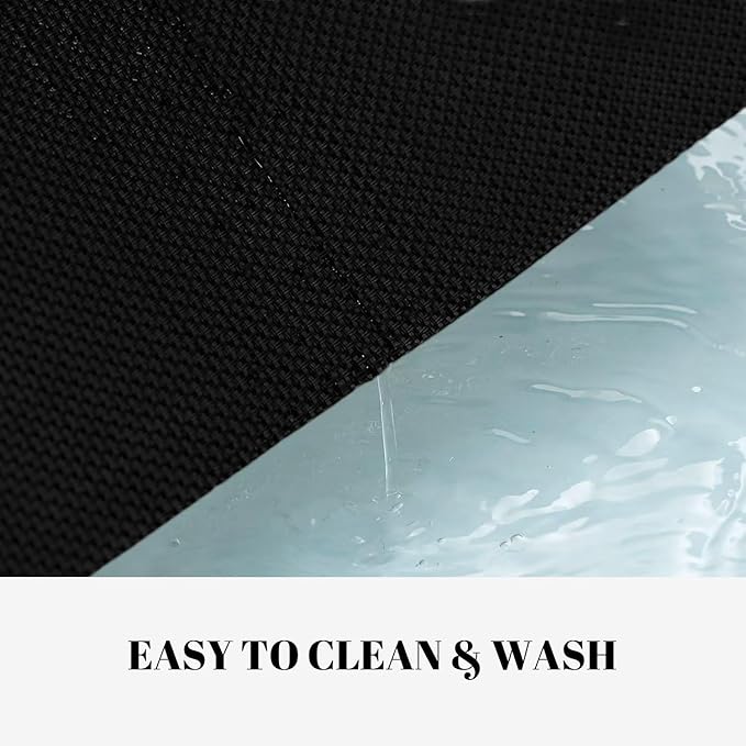 Placemats Set of 12 Vinyl/Plastic Woven Place Mats for Kitchen Table Indoor/Outdoor Washable Placemat Wipeable Dining Table Mats (Full Black,12)