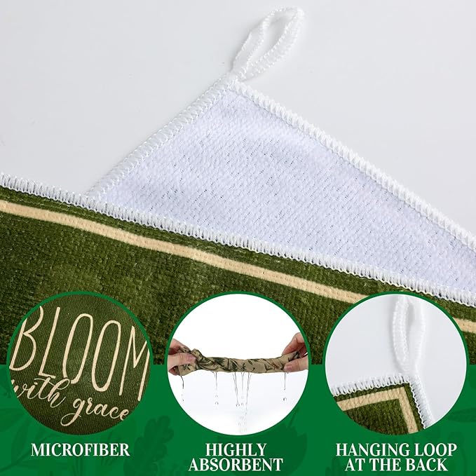 Bencailor 6 Pcs Spring Floral Kitchen Towels Decorative Sets Dish Towels Absorbent Fast Drying Hand Tea Vintage Hanging Reusable Cleaning Dishcloths for Cooking Farmhouse Bathroom Accessory