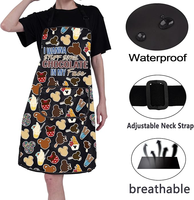 CMNIM Cartoon Mouse Aprons Mouse Cooking Aprons with Pockets Colorful Mouse Kitchen Baking Home Chef Aprons Mouse Lover Gifts