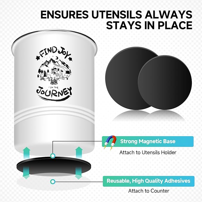 ESUDNT Magnetic RV Utensil Holder, Camper Essentials, RV Kitchen Accessories Must Haves Organization for Inside, RV Storage and Organization Ideas (2 Pack)