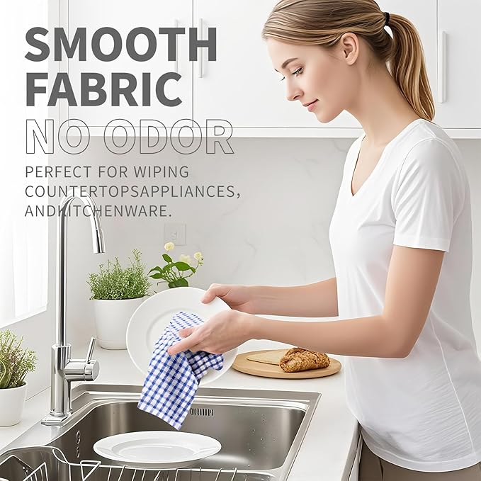Oeleky Dish Towels for Kitchen, Cotton Kitchen Towels for Drying Dishes Pack of 8 (Multi C, 15X26 inches)