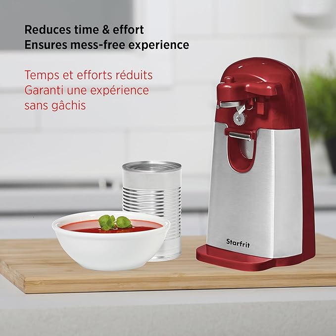 Starfrit Gourmet - MightiCan Can Opener - Holds and Leaves No Sharp Edges on Lid - Comfort Grip - Heavy Duty Non-Slip Knob - 3 Year Warranty