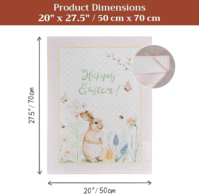 Maison d' Hermine Kitchen Towels Set of 3 100% Cotton 27.50" x 20" Reusable Cloth Tea Dish Towels Absorbent with Hanging Loop for Kitchen Gifts for Mothers Day Spring/Summer (Easter Dew)