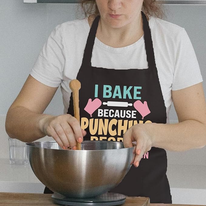 Funny Cooking Aprons for Women with Pockets, Kitchen Chef Aprons for Bakers, Birthday Gifts for Mom Wife Friends