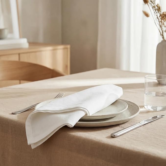 Urban Villa Cloth Napkins White Dinner Napkins Set of 12 (20X20) 100% Cotton Absorbent Washable Durable Reusable Cloth Napkins Ideal for Easter Decorations Hotel Collection Farmhouse Parties Napkins