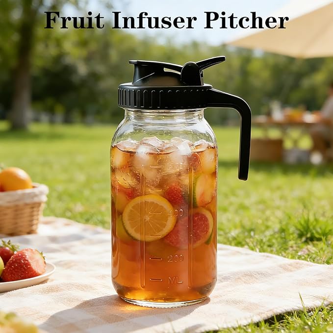 Cold Brew Coffee Maker, 32oz Mason Jar Pitcher with Airtight Lid and Stainless Steel Filter, 1 Quart Wide Mouth Glass Jar Cold Brew Coffee Kit Tea Infuser Pitcher, Coffee Lovers Gifts for Men/Women
