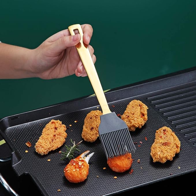 Berglander Gold Basting Brush, Kitchen Brush For Cooking With Titanium Gold Plating, Barbeque Brush, Pastry Brush, BBQ Brush, Dishwasher Safe, Easy to Clean