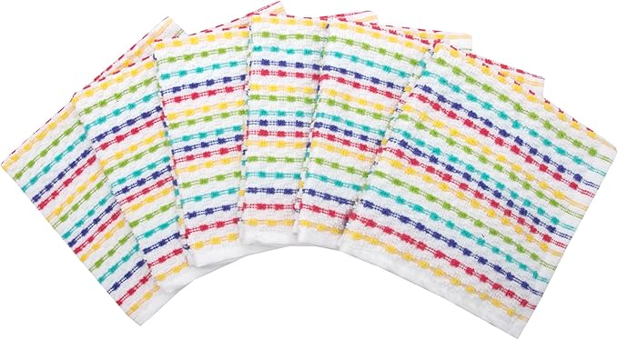 Ritz Pebble Bar Mop Towels: Highly Absorbent and Super Soft, 100% Cotton, Durable Super Absorbent Kitchen Bar Towels for Wiping Tables and Counters, 12x12, 6-Pack, Summer