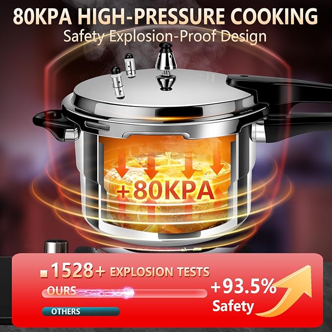 pressure cooker 6 qt Aluminum Pressure Cooker, All Stovetops Induction Compatible Thickened Pressure Cooker with Spring ollas de presión para cocinar 6+ quart