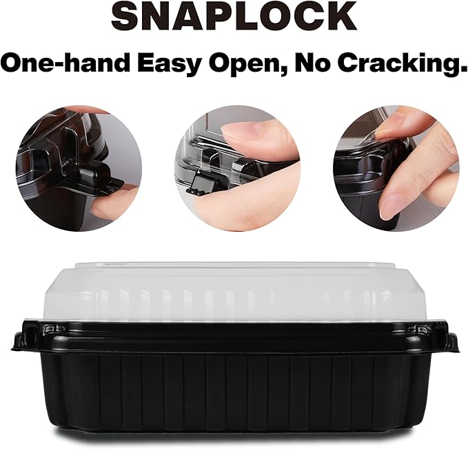 Ultra-Cold Freezer Containers (-30°C/-22°F), Frozen Meal Prep Storage with Lids, Microwave & Freezer-Safe, Perfect for Frozen Meat, Seafood and Hot Meals, 10" x 8.2" x 3.7", 10 Packs