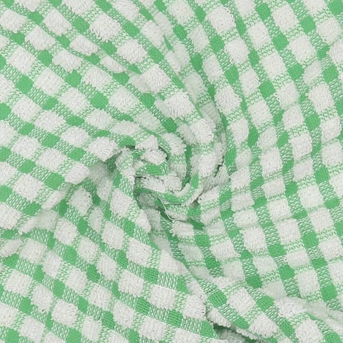 Cotton Cleaning Rags Terry Dish Cloths for Washing Dishes, Set of 8 Dish Rags for Cleaning, Light and Soft Dish Towels for Kitchen Drying Dishes, 11.8 Inch x 11.8 Inch (Green)