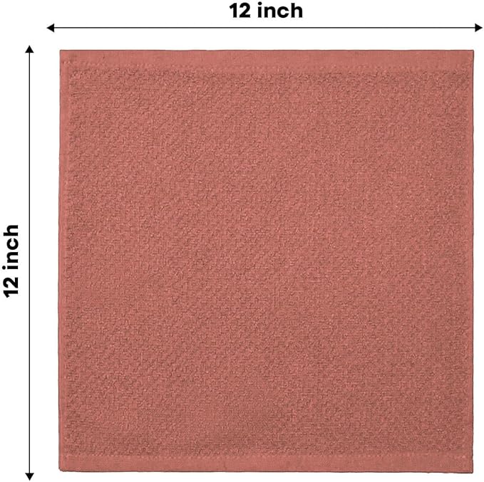 Artoid Mode Ring Spun Cotton Red Dishcloth Kitchen Towels, 12x12 Inch Ultra Soft Absorbent Quick Drying Household Cleaning Kitchen Rags Set of 4