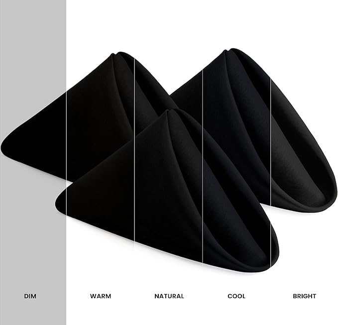 Utopia Home Black Cloth Napkins (12 Pack, 20x20 Inches), Ideal Dinner Napkins for Party, Wedding and Lunch/Dinner