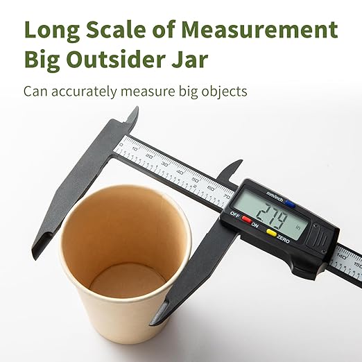 Digital Caliper 0-8" Measuring Tool, Micrometer Caliper with Auto-Off Feature, Interchangeable Between inches and millimeters for Jewelry Measurement and 3D Printing