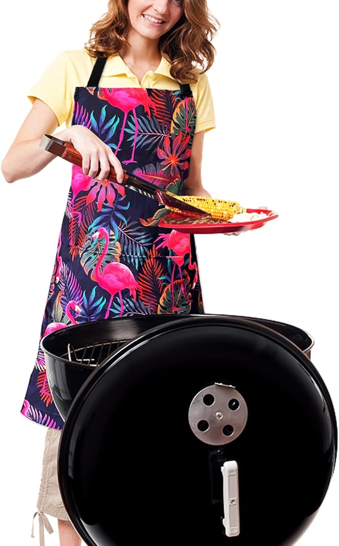 Sosolong Adjustable Waterproof Apron Bib Apron with 2 Pockets Cooking Kitchen Aprons for Women Men Chef