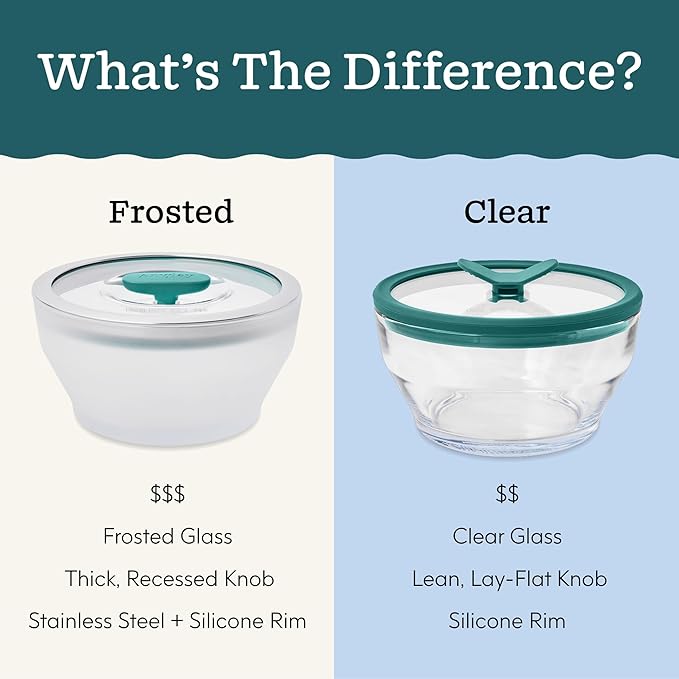 Anyday 2-Pack (2-Cup) Glass Food Storage Set with Glass Lids | Plastic-Free Meal Prep Set | Stackable Airtight Storage Container Set with Vented Lid for Microwave-Safe Reheating