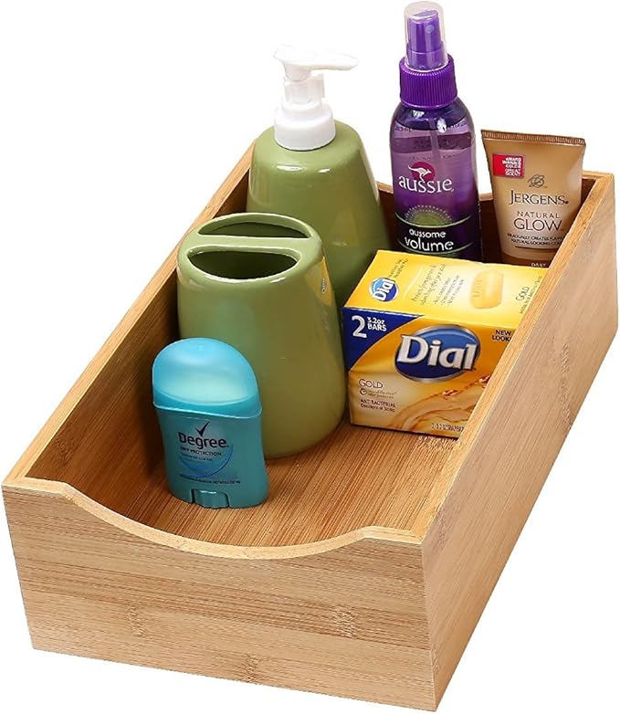 YBM HOME Bamboo Drawer Organizer Storage Box for Spices and Kitchen Items, Lingerie, Small Tools, and Gadgets, 330