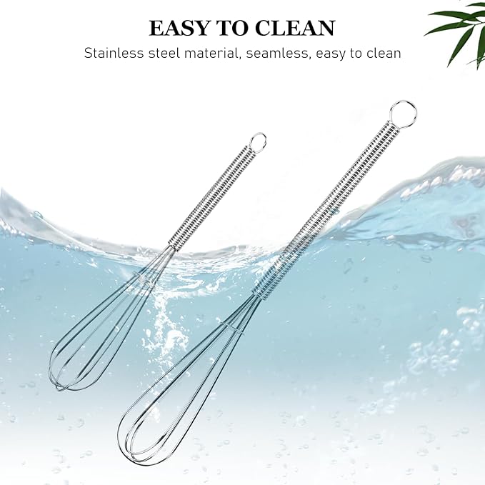 NileHome Mini Whisks Stainless Steel Whisk Set 5" 7" 7"Kitchen Small Wisk Balloon Wire Tiny Whisks for Cooking, Whisking, Blending, Beating, Stirring 3 Pack