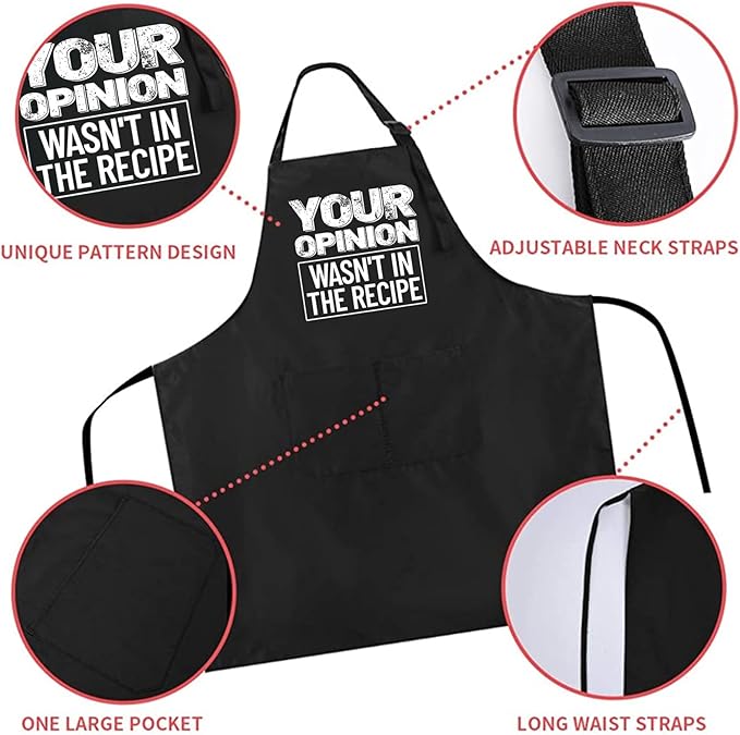 Rosoz Funny Grill Aprons For Men, Dad, Husband, Him - Aprons For Men With Pockets,Father's Day Gifts – BBQ Cooking Chef Apron