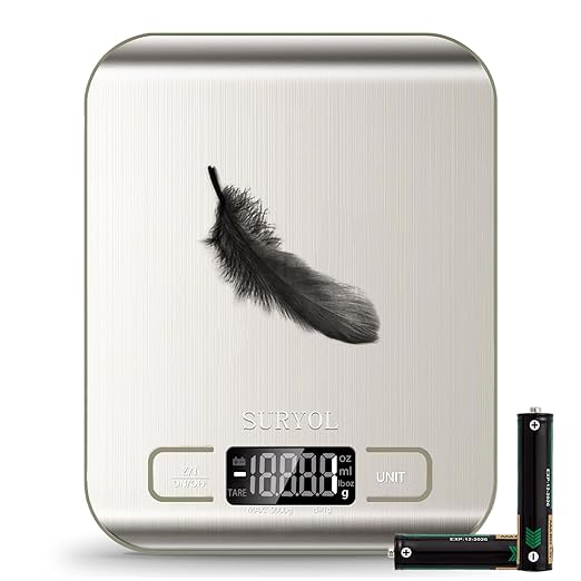 Food Kitchen Scale High-Precision Digital Scale Accurate Weighing for Baking & Cooking Enthusiasts(Silvery & Grayish Green)