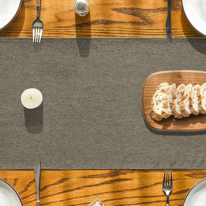 Artoid Mode Coffee Brown Table Runner, Seasonal Fall Washable Kitchen Dining Table Decoration for Home Party Decor 13x60 Inch
