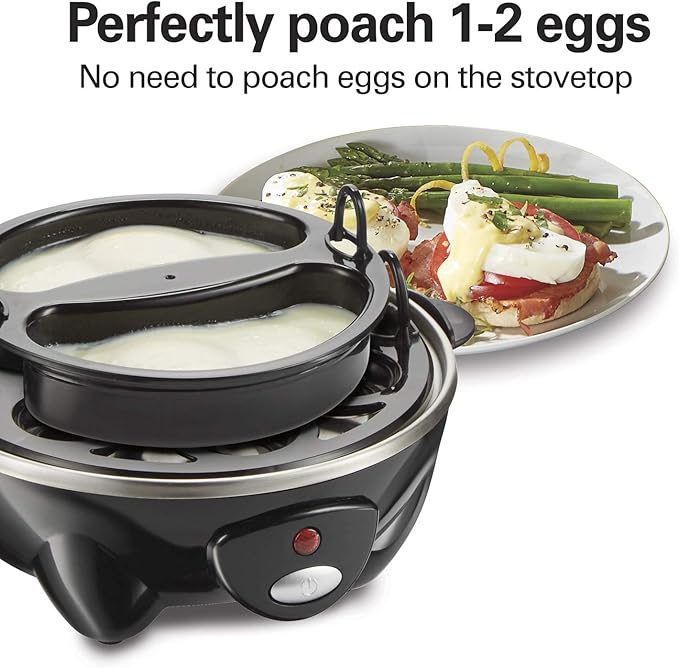 Hamilton Beach 3-in-1 Electric Egg Cooker for Hard Boiled Eggs,Poacher,Omelet Maker & Vegetable Steamer,Holds 14,Black (25508),(Pack of 2)