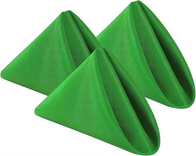 Bailarina Cloth Napkins Set of 80,17x17 inches Dinner Napkins Cloth Washable,Polyester Square Table Cloth Napkin Bulk with Hemmed Edges Ideal for Banquets, Parties and Weddings-Emerald Green