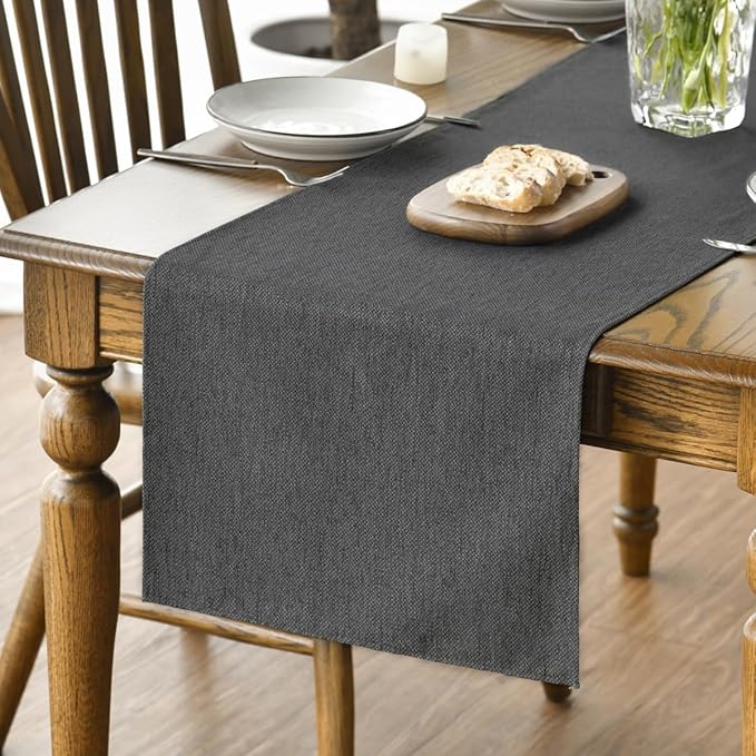 Artoid Mode Grey Table Runner, Seasonal Washable Kitchen Dining Table Decoration for Home Party Decor 13x48 Inch
