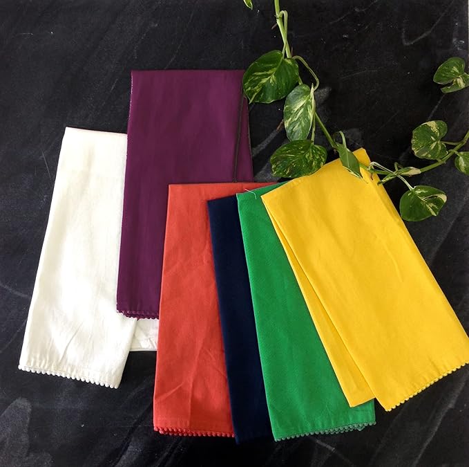 TARAN LIVING Kitchen Towels 100% Cotton Dish Cloths, Hand Towel, Dish Towel for Cleaning & Drying Tea Towels Set with Hanging Loop - 18"x 28", Pack of 6, for DIY, Christmas, Thanksgiving, Valentine.