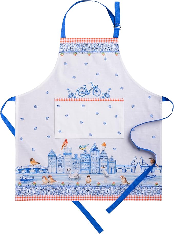 Maison d' Hermine 100% Cotton Apron for women with Pocket Kitchen Chef Apron for Men Cooking Mothers Day Gifts