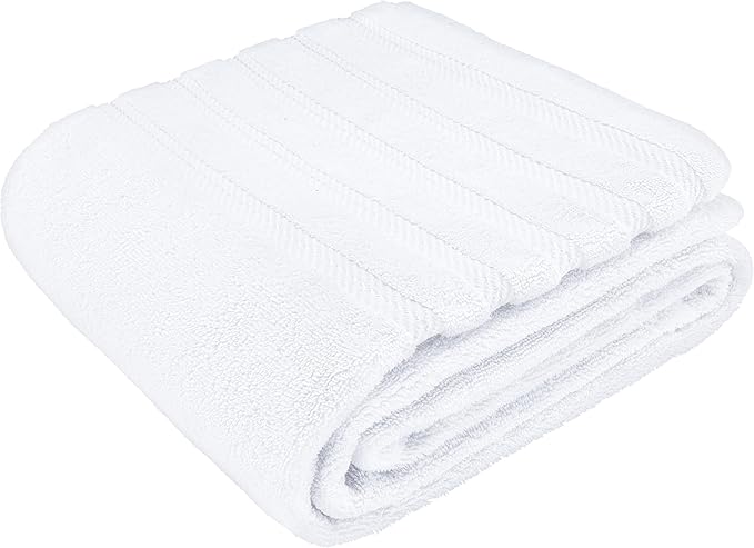 American Soft Linen 35x70 Jumbo Large Bath Towel, 600 GSM 100% Cotton Turkish Bath Sheet, Oversized Luxury Bath Towel for Bathroom Beach and Pool, White