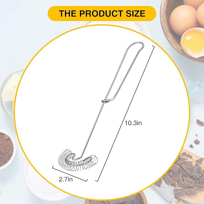 Patelai 4 Pieces Stainless Steel Egg Flat Whisk Wire Coil Scandinavian Sauce Whisk for Gravy Roux Deglazing Dishwasher Safe Kitchen Tool,2.7 x 10.3 in