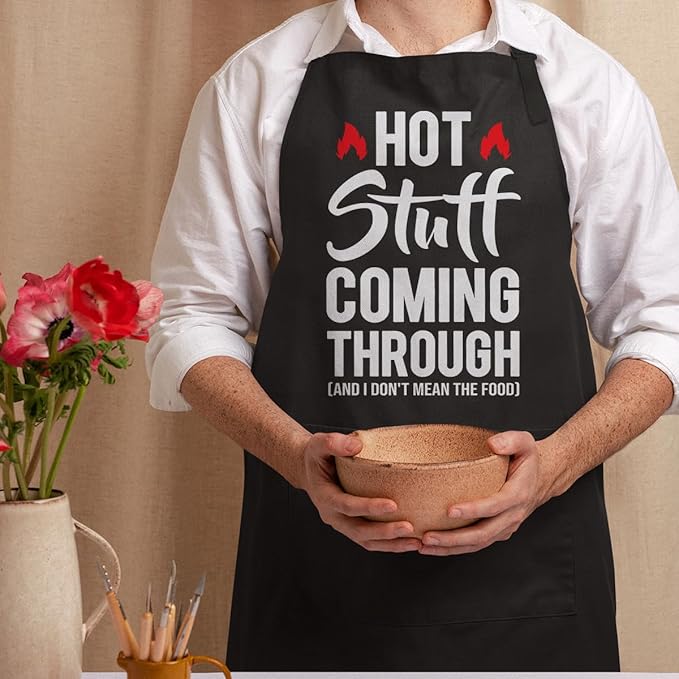 SANDJEST Men's Aprons with Pockets - Funny Aprons for Men BBQ, Kitchen, Cooking - Gifts for Birthday, Birthday