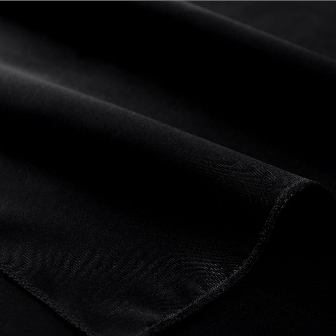 100 Pack Black Satin Napkins and Napkin Rings Set, 12 x 12 Inch Silky Soft Cloth Napkins Set of 50, Square Satin Dinner Table Napkins Bulk for Wedding Banquet Graduation Party Decoration