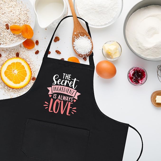 Funny Waterdrop Resistant Aprons for Women with 2 Pockets, Adjustable Bib Chef Kitchen Apron for Cooking Baking