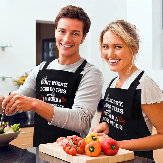 ONFAON Funny Apron for Men Women, Father's Day Gifts, Gifts for Mom,Birthday Gifts for Men Women，Cooking Grilling Apron