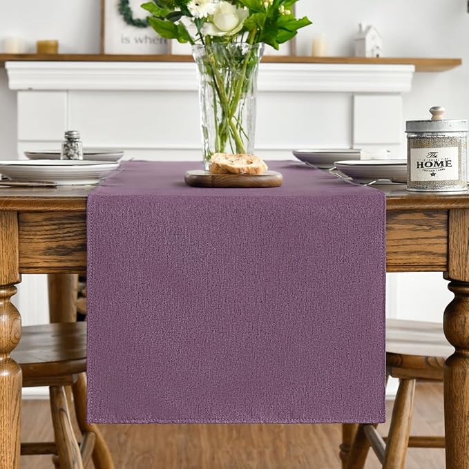 Artoid Mode Purple Table Runner, Seasonal Summer Washable Kitchen Dining Table Decoration for Home Party Decor 13x120 Inch