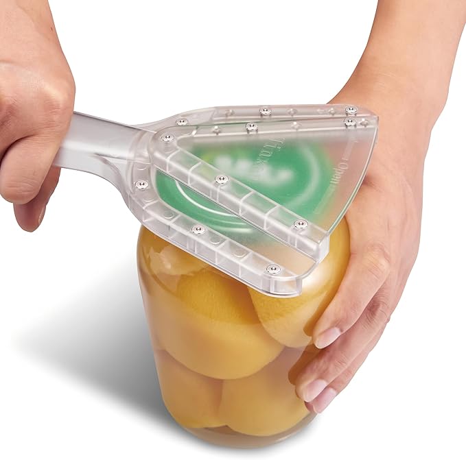 Uinxan Jar Opener for Weak Hand & Seniors with Arthritis,Easy Twist Off Bottle Caps,Patent | Unique Kitchen Gadgets,Handheld Lid Top Open for Elderly/Women/Men (Transparent)
