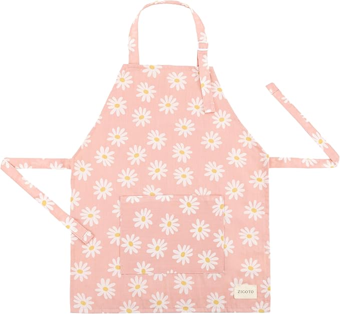 ZICOTO Kids Apron for Girls & Boys - Toddler Apron with Pocket for Cooking, Baking & Crafts - Christmas Gift for Little Chef