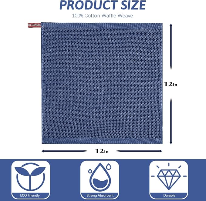 Nialnant 6 Pack Dish Cloths,100% Cotton Dish Towels for Drying Dishes,Quick Drying Kitchen Towels,Dish Rags